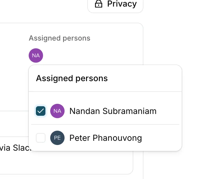 Assigning team members to a matter