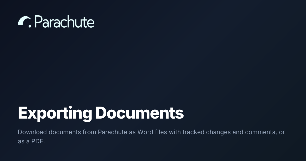 Exporting Documents | Parachute